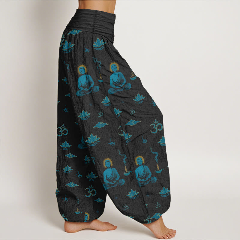 Tactile Cotton Pleated Waist Meditation Harem Pants