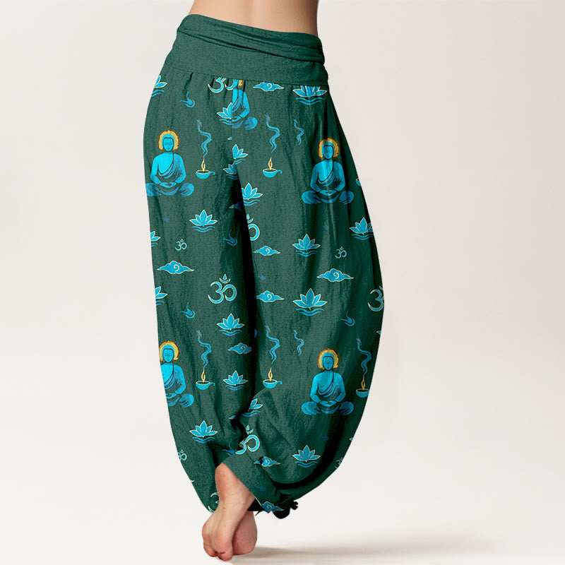 Tactile Cotton Pleated Waist Meditation Harem Pants