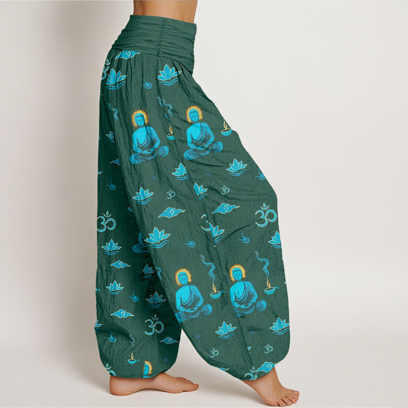 Tactile Cotton Pleated Waist Meditation Harem Pants