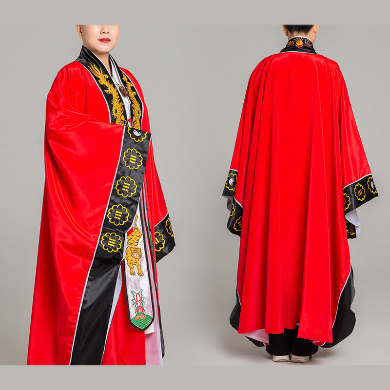 Embroidered Wide-Sleeve Qigong Ceremonial Taoist Robe