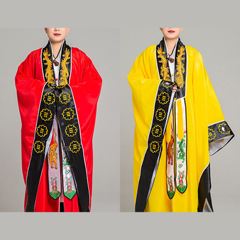 Embroidered Wide-Sleeve Qigong Ceremonial Taoist Robe