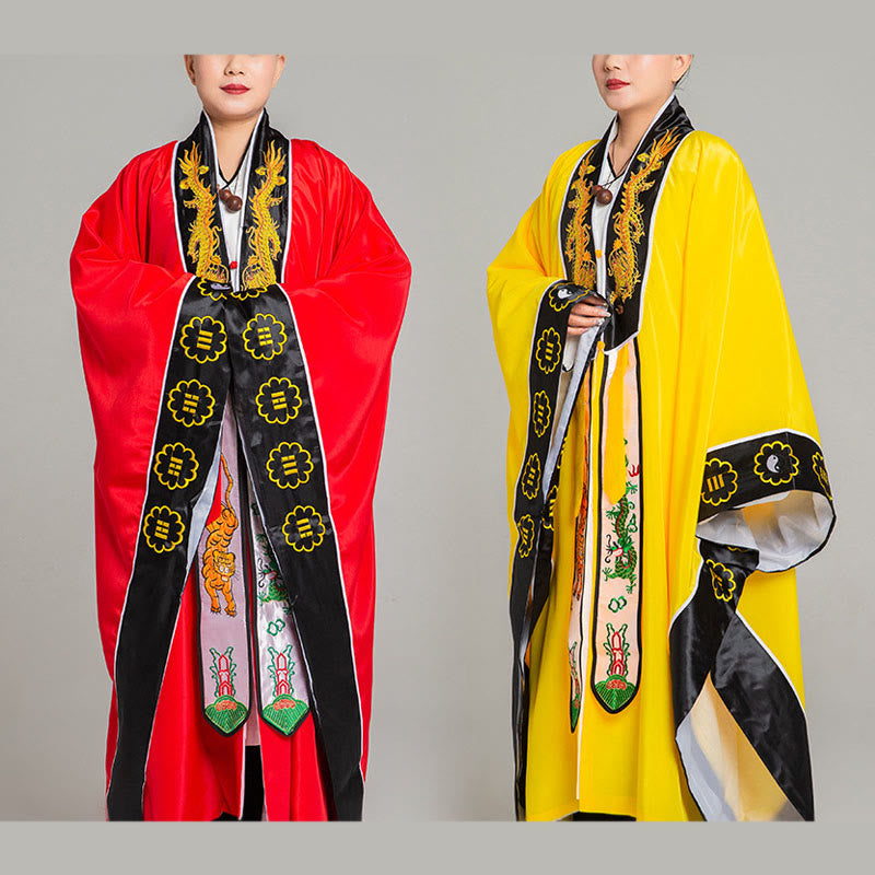 Embroidered Wide-Sleeve Qigong Ceremonial Taoist Robe