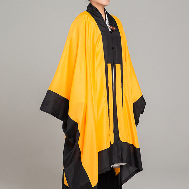 Wudang Solid Color Long Wide Sleeve Unisex Taoist Robe Kimono For Qigong Tai Chi Ceremony