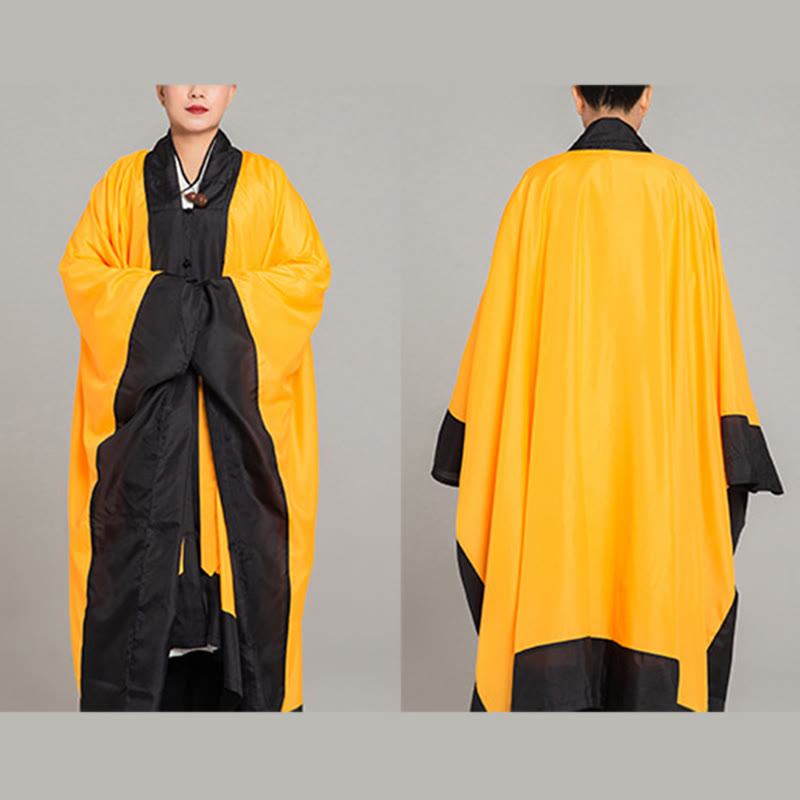 Wudang Solid Color Long Wide Sleeve Unisex Taoist Robe Kimono For Qigong Tai Chi Ceremony