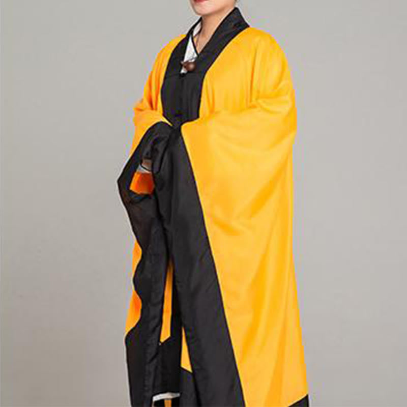Wudang Solid Color Long Wide Sleeve Unisex Taoist Robe Kimono For Qigong Tai Chi Ceremony