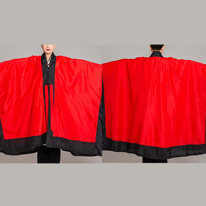 Wudang Solid Color Long Wide Sleeve Unisex Taoist Robe Kimono For Qigong Tai Chi Ceremony