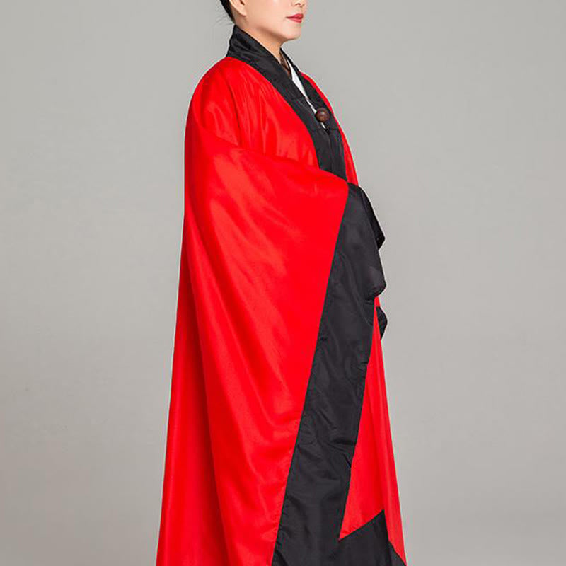 Wudang Solid Color Long Wide Sleeve Unisex Taoist Robe Kimono For Qigong Tai Chi Ceremony