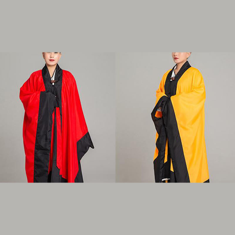 Wudang Solid Color Long Wide Sleeve Unisex Taoist Robe Kimono For Qigong Tai Chi Ceremony
