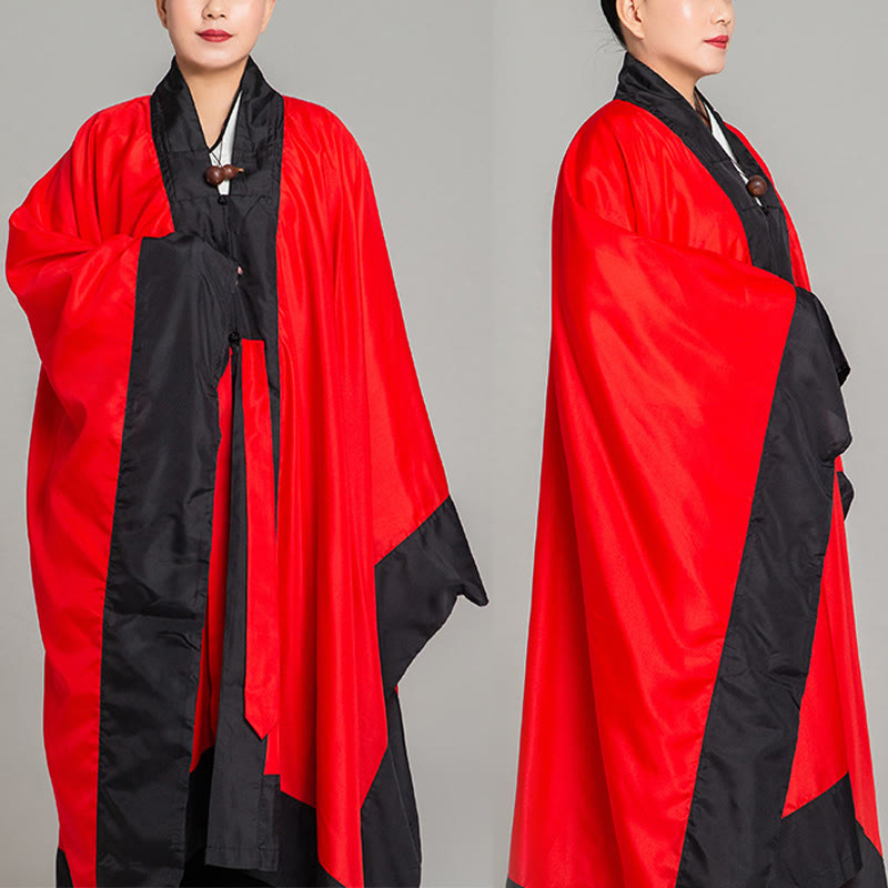 Wudang Solid Color Long Wide Sleeve Unisex Taoist Robe Kimono For Qigong Tai Chi Ceremony