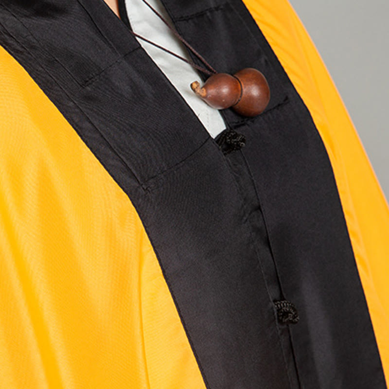 Wudang Solid Color Long Wide Sleeve Unisex Taoist Robe Kimono For Qigong Tai Chi Ceremony