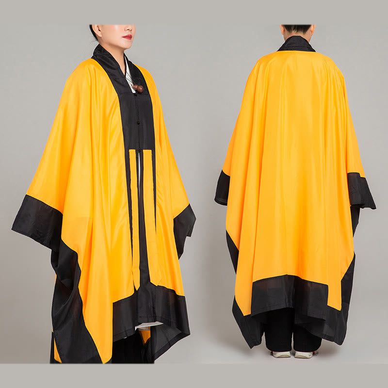 Wudang Solid Color Long Wide Sleeve Unisex Taoist Robe Kimono For Qigong Tai Chi Ceremony