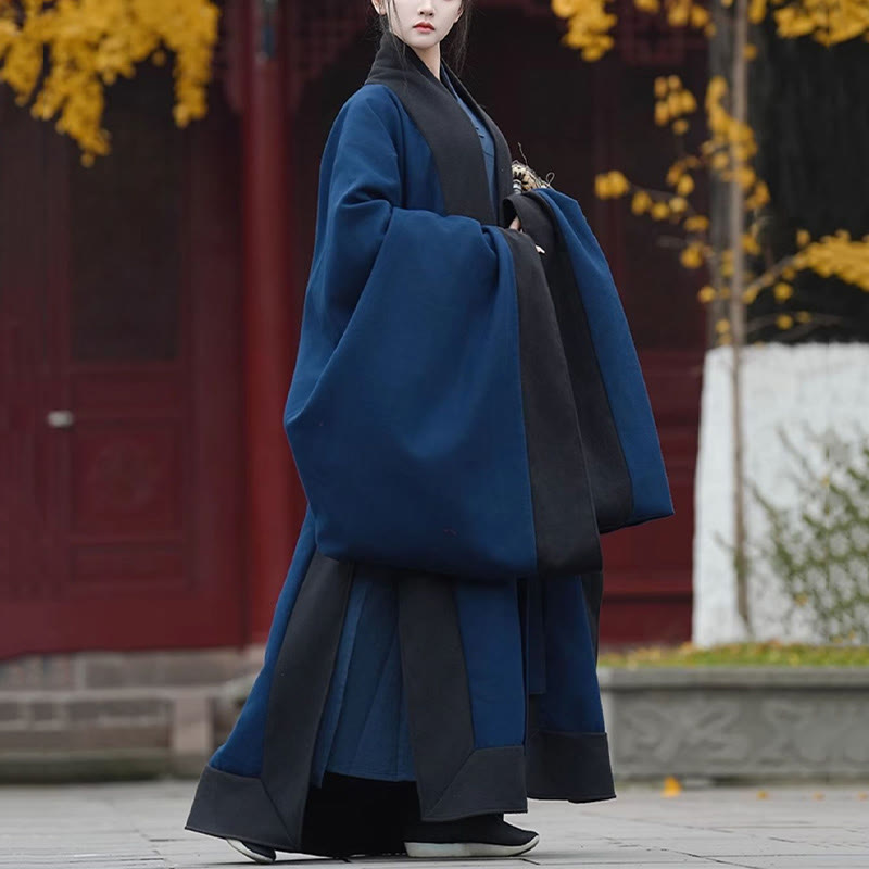 Linen Long-Sleeve Flowing Ceremonial Taoist Robe for Mindful Movement
