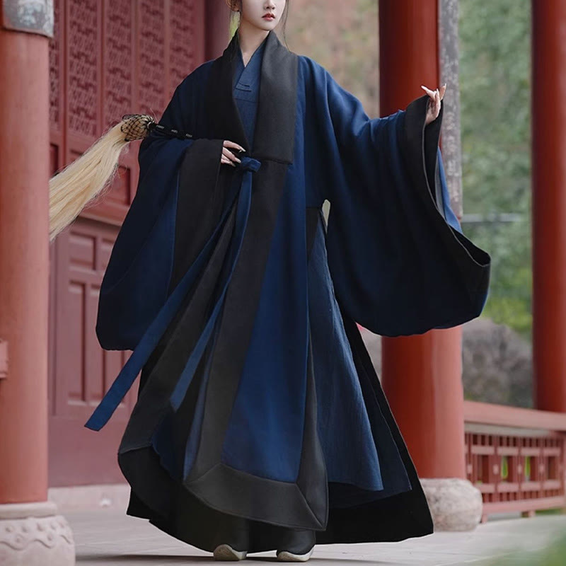 Linen Long-Sleeve Flowing Ceremonial Taoist Robe for Mindful Movement