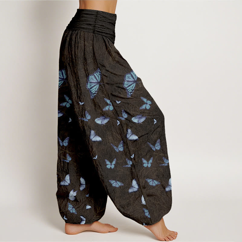 Tactile Cotton Botanical Print Adaptive Meditation Harem Pants