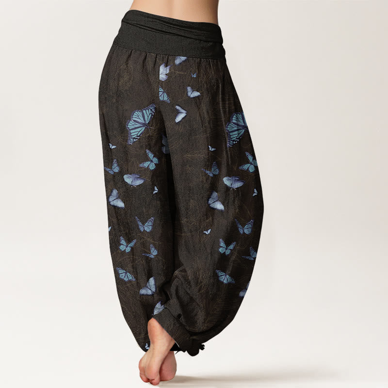 Tactile Cotton Botanical Print Adaptive Meditation Harem Pants