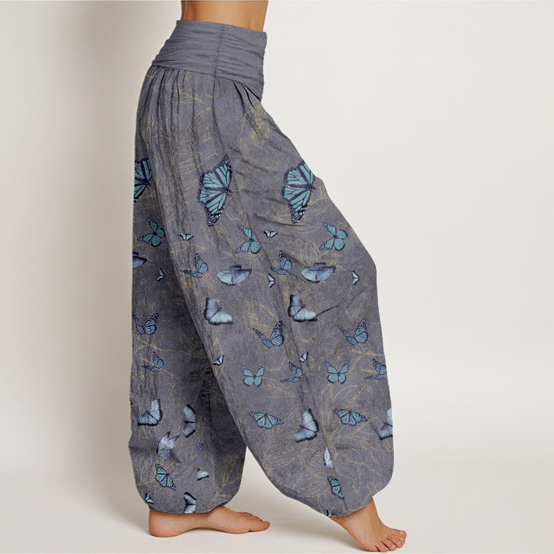 Tactile Cotton Botanical Print Adaptive Meditation Harem Pants