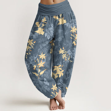 Pure Cotton Botanical Print Mindful Movement Harem Pants