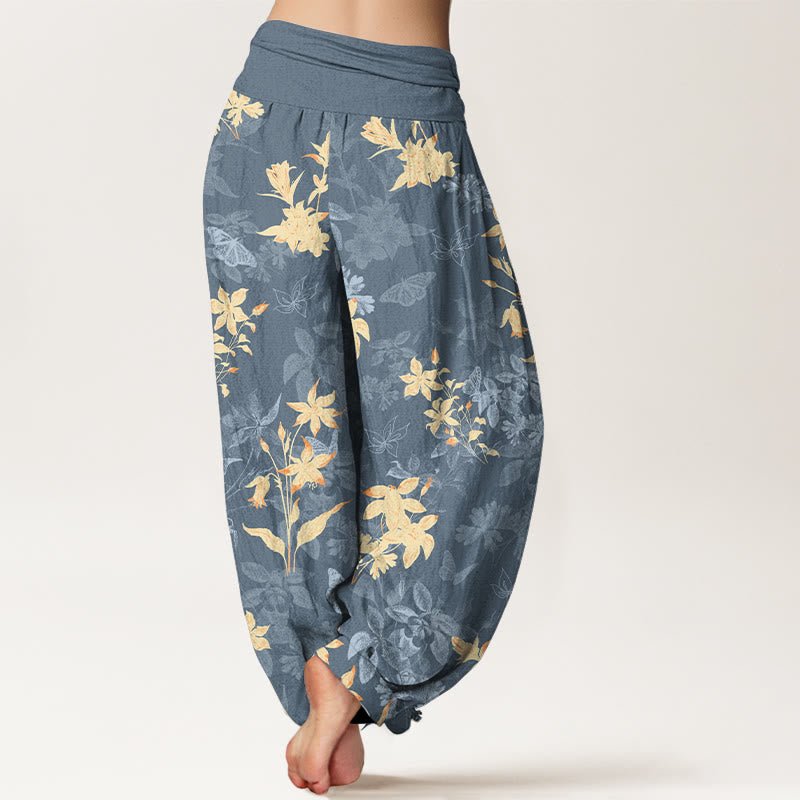 Pure Cotton Botanical Print Mindful Movement Harem Pants