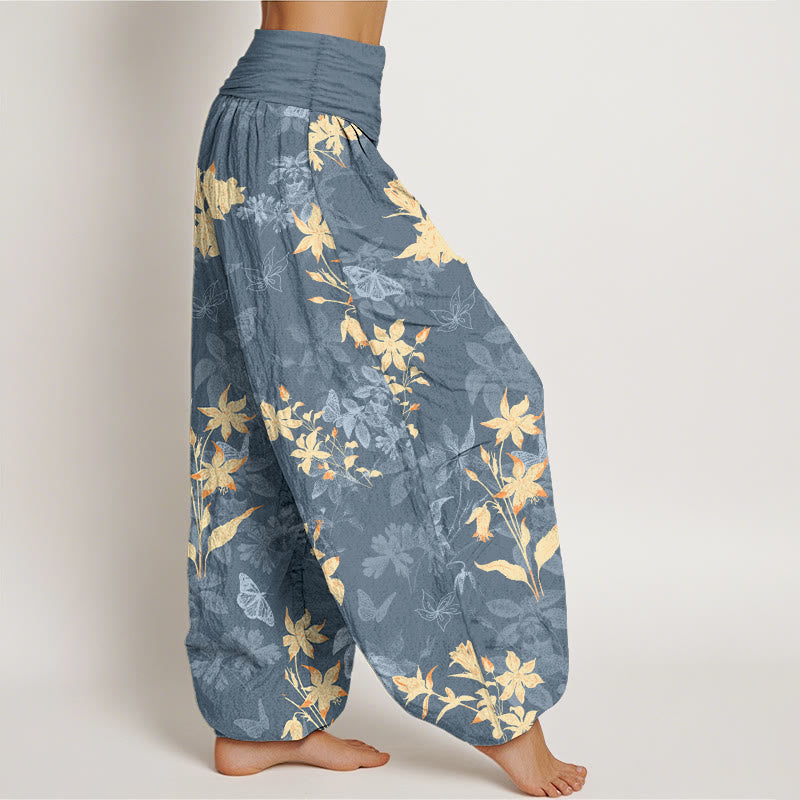 Pure Cotton Botanical Print Mindful Movement Harem Pants