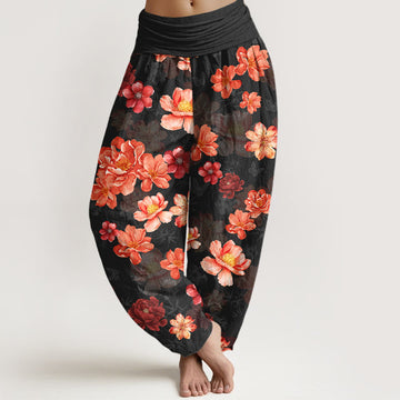Pure Cotton Botanical Print Mindful Movement Harem Pants