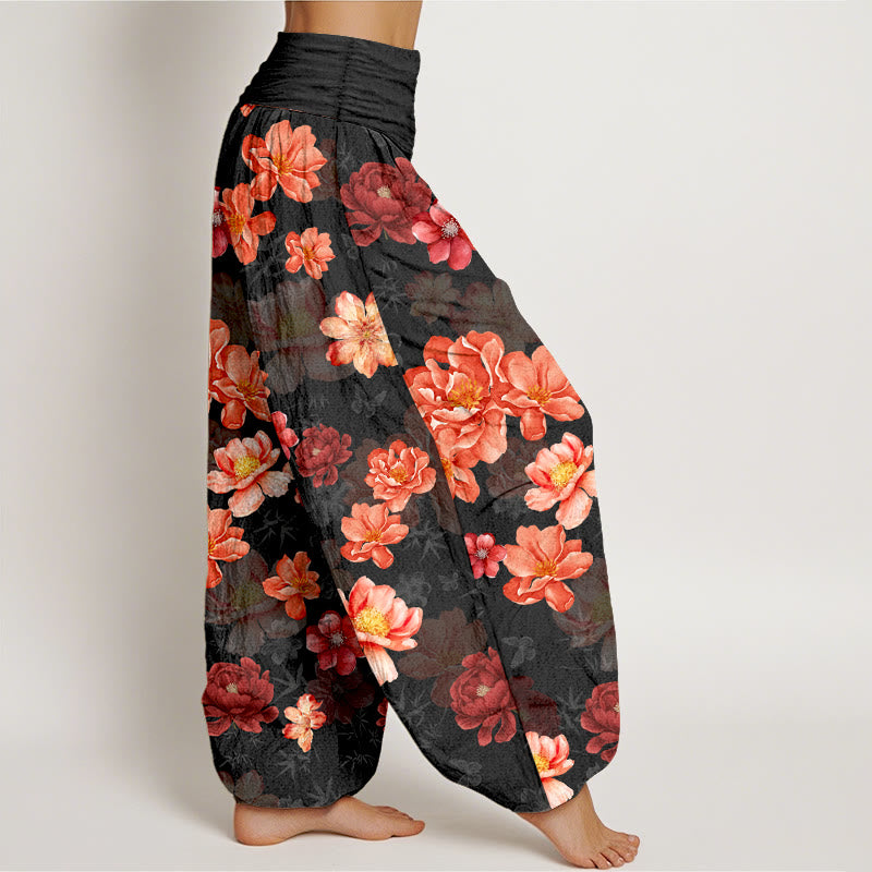 Pure Cotton Botanical Print Mindful Movement Harem Pants