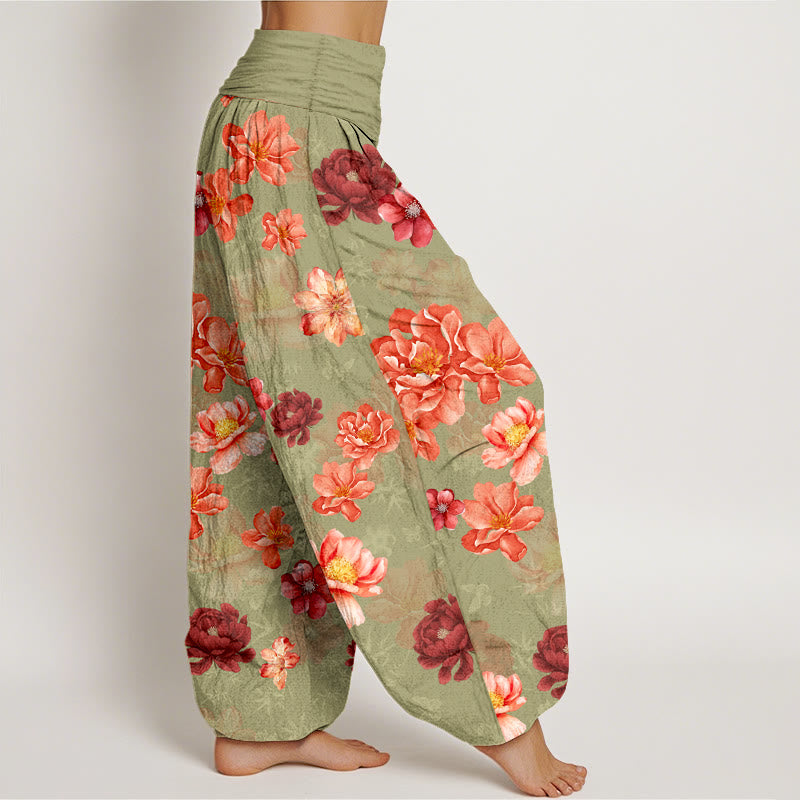 Pure Cotton Botanical Print Mindful Movement Harem Pants