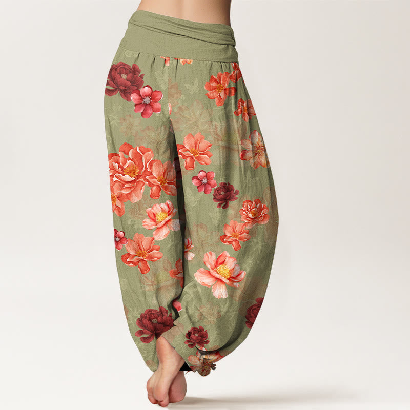 Pure Cotton Botanical Print Mindful Movement Harem Pants