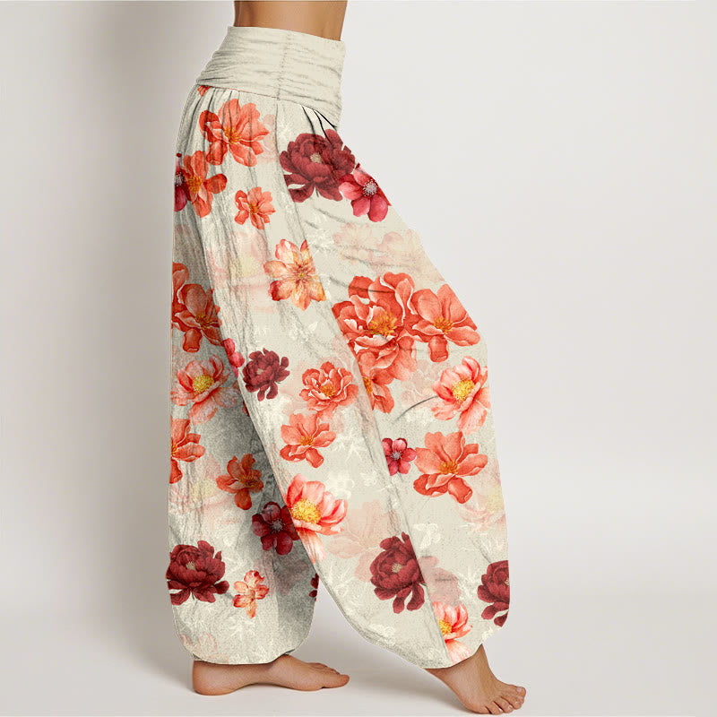 Pure Cotton Botanical Print Mindful Movement Harem Pants
