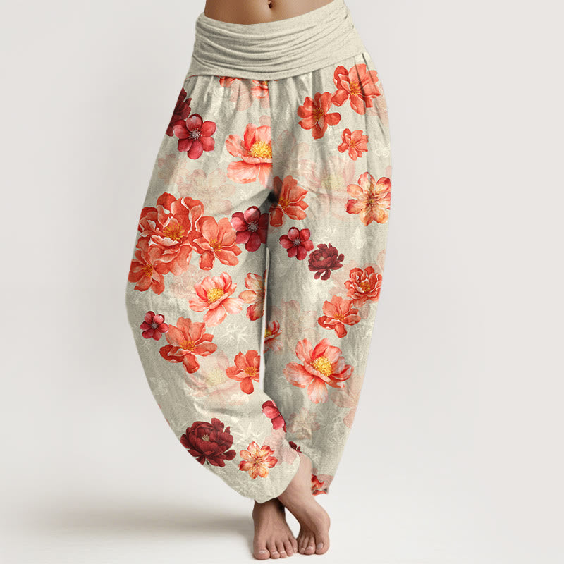 Pure Cotton Botanical Print Mindful Movement Harem Pants