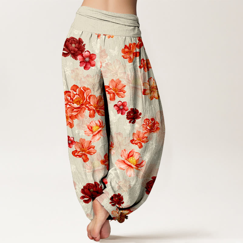 Pure Cotton Botanical Print Mindful Movement Harem Pants