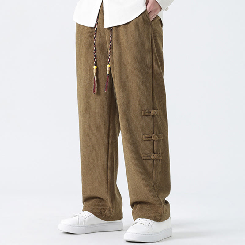 Men's Textured Corduroy Straight-Leg Meditation Pants