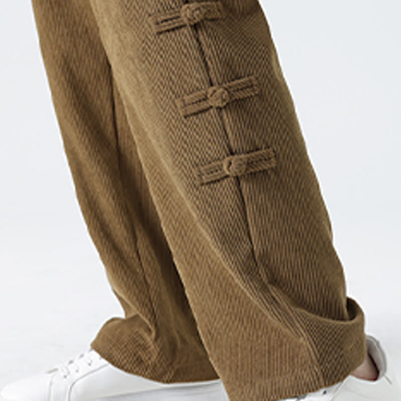 Men's Textured Corduroy Straight-Leg Meditation Pants