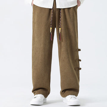 Men's Textured Corduroy Straight-Leg Meditation Pants