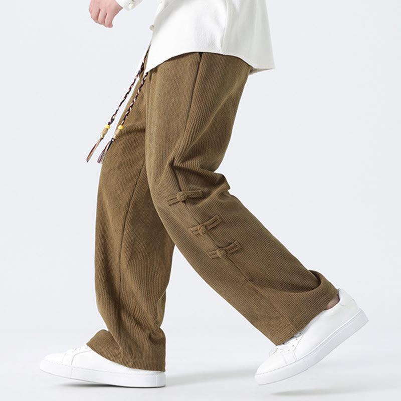 Men's Textured Corduroy Straight-Leg Meditation Pants
