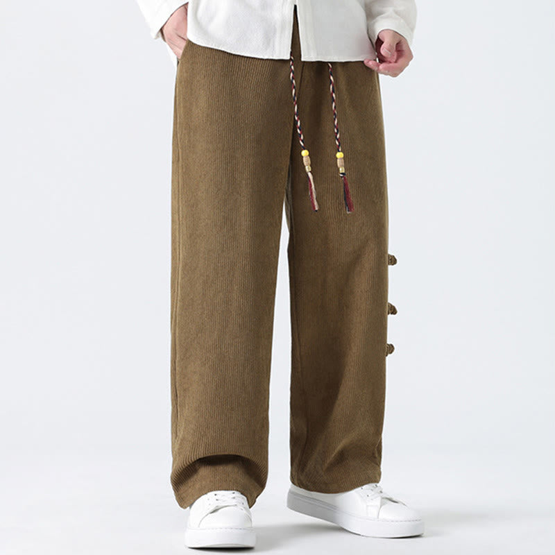Men's Textured Corduroy Straight-Leg Meditation Pants