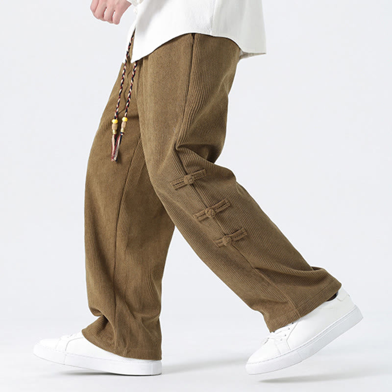 Men's Textured Corduroy Straight-Leg Meditation Pants