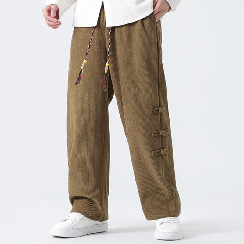 Men's Textured Corduroy Straight-Leg Meditation Pants