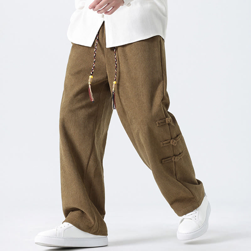 Men's Textured Corduroy Straight-Leg Meditation Pants