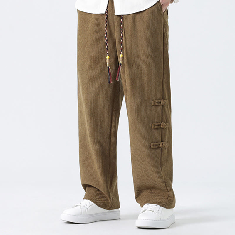 Men's Textured Corduroy Straight-Leg Meditation Pants
