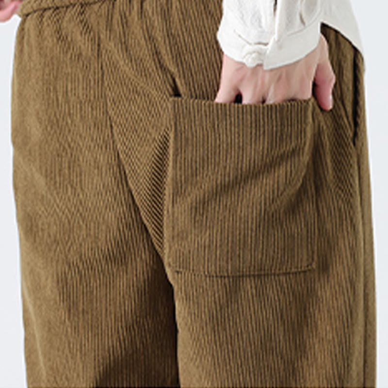 Men's Textured Corduroy Straight-Leg Meditation Pants