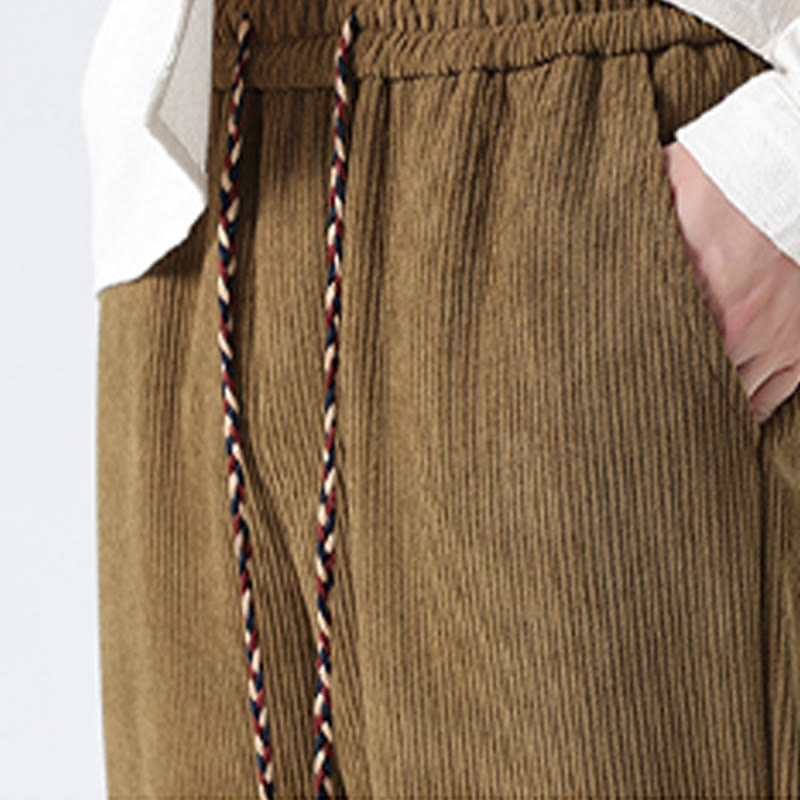 Men's Textured Corduroy Straight-Leg Meditation Pants