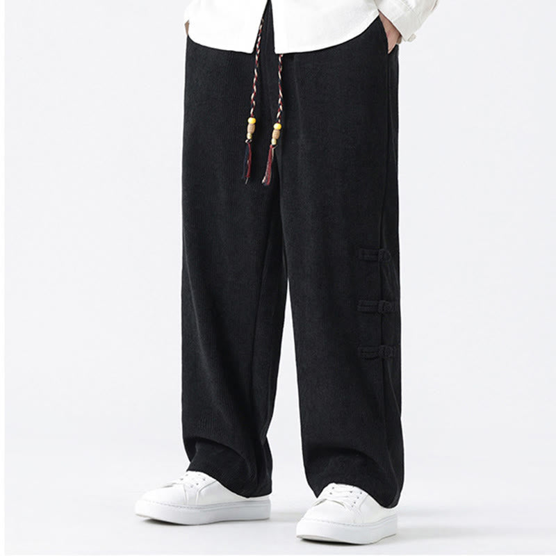 Men's Textured Corduroy Straight-Leg Meditation Pants