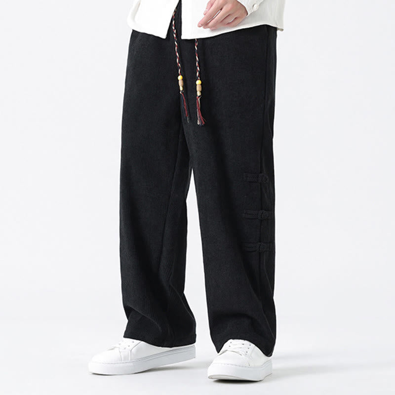 Men's Textured Corduroy Straight-Leg Meditation Pants