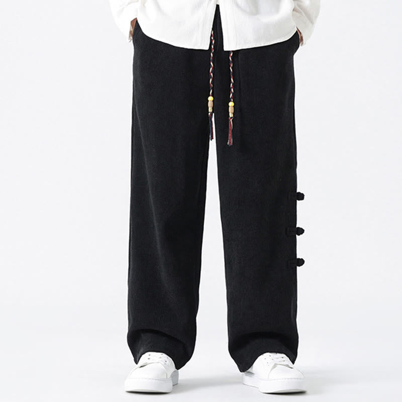 Men's Textured Corduroy Straight-Leg Meditation Pants