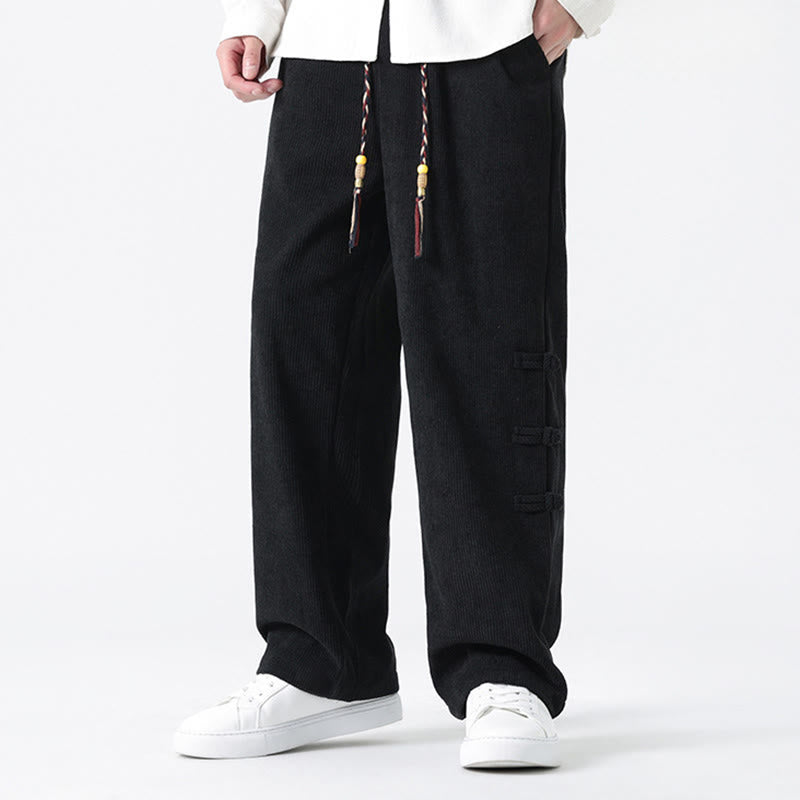 Men's Textured Corduroy Straight-Leg Meditation Pants