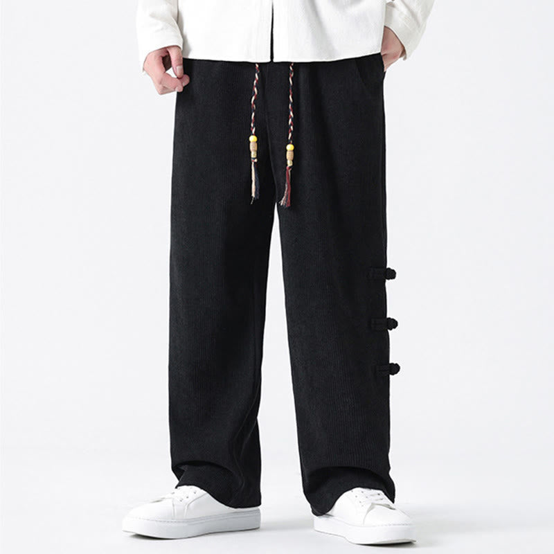 Men's Textured Corduroy Straight-Leg Meditation Pants