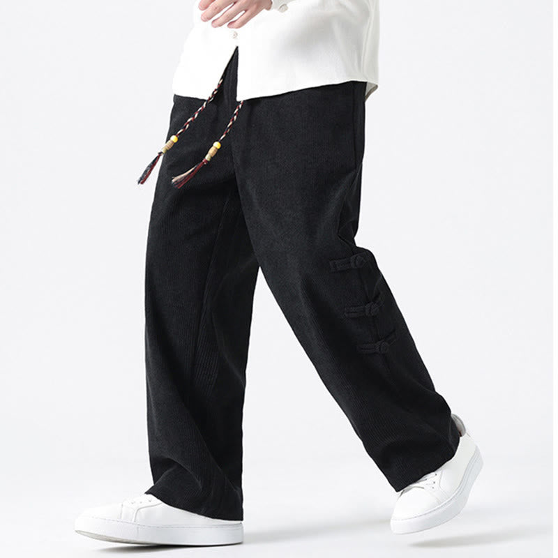 Men's Textured Corduroy Straight-Leg Meditation Pants