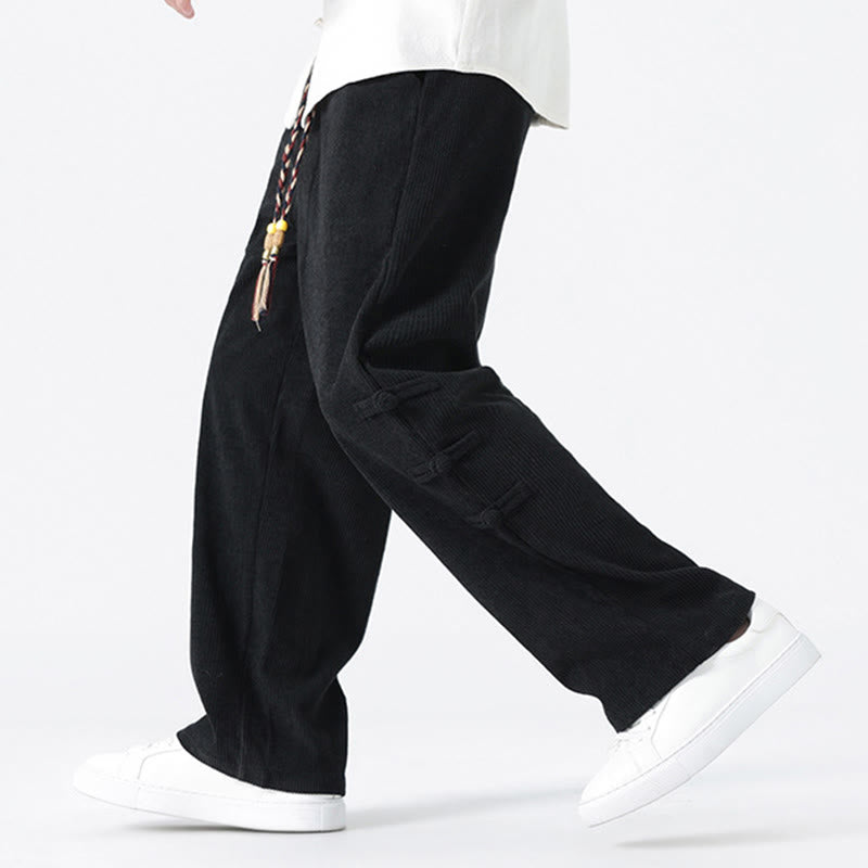 Men's Textured Corduroy Straight-Leg Meditation Pants