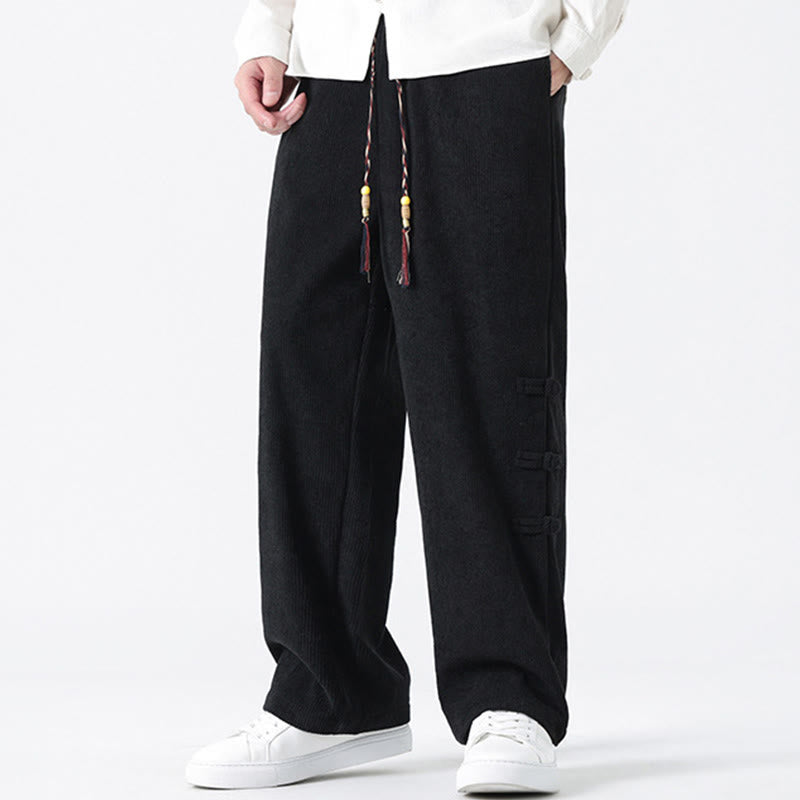 Men's Textured Corduroy Straight-Leg Meditation Pants