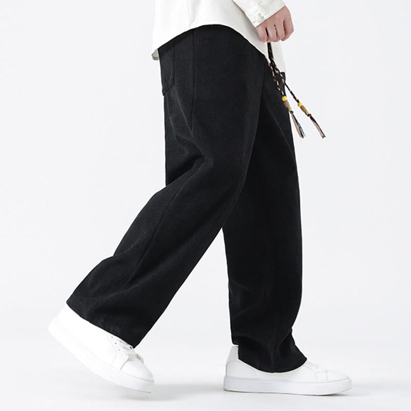 Men's Textured Corduroy Straight-Leg Meditation Pants